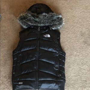 The North Face down hooded vest